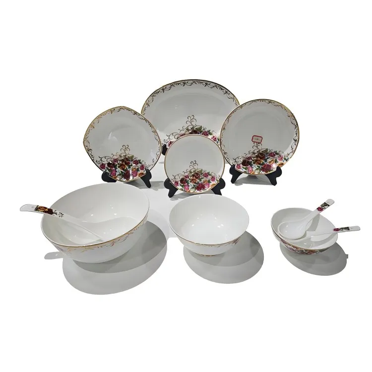 Embossed Rose Bone China Tableware